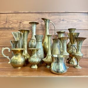 Vintage Brass Vase Lot